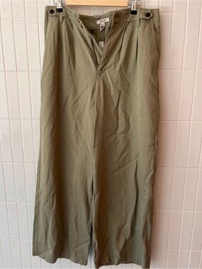 NWT Madewell Harlow Wide-Leg Trouser Size 10 Sage Olive Light Green Fair Trade